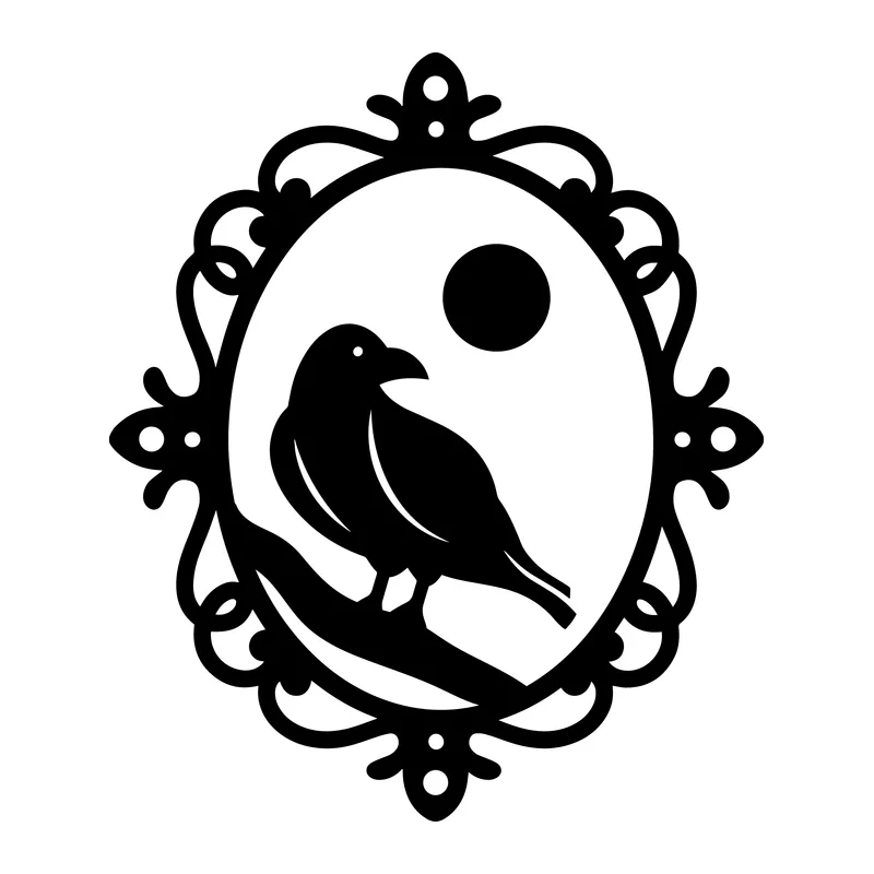 Crow in Decorative Frame