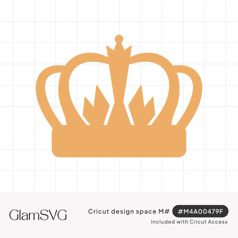 Solid orange royal crown silhouette with curved arches, a small top point, inner spikes and a wide base band