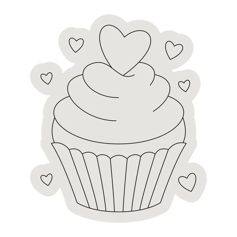 Cupcake With Hearts