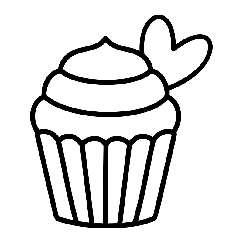 Cupcake with Heart Topper