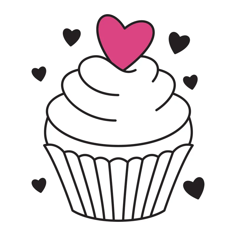 Cupcake With Pink Heart