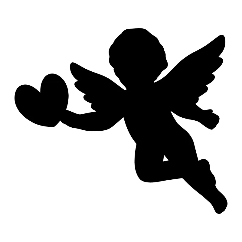 Flying Cupid Silhouette