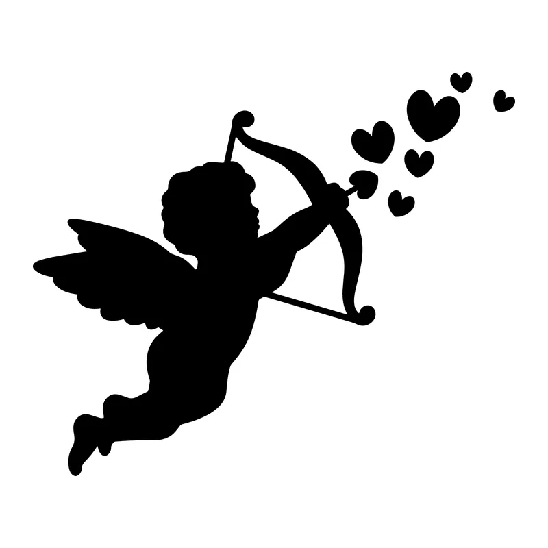 Cupid With Bow and Hearts