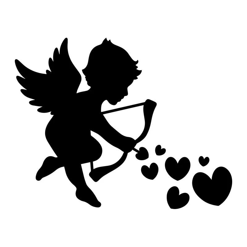 Cupid With Bow and Hearts
