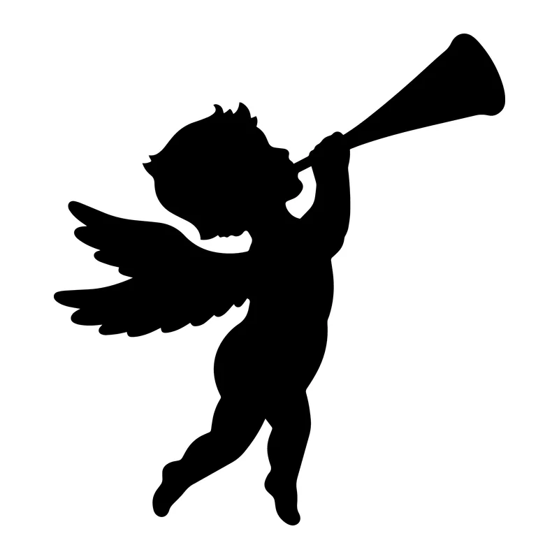 Trumpeting Cherub Silhouette