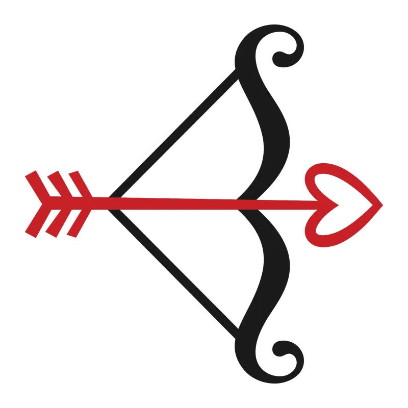 Cupid Bow and Heart Arrow