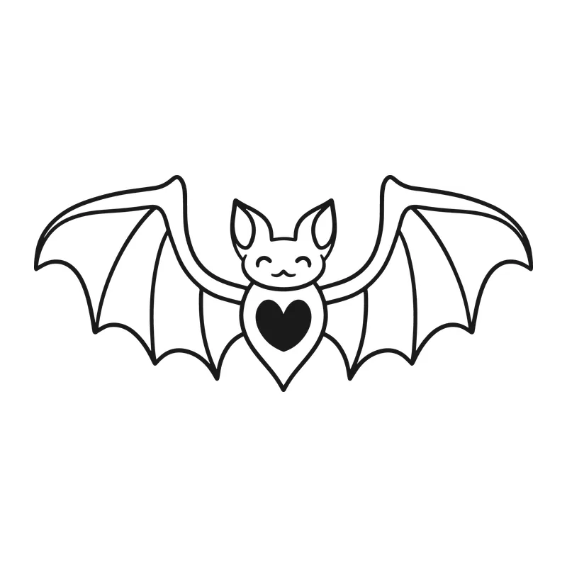 Cute Bat with a Heart