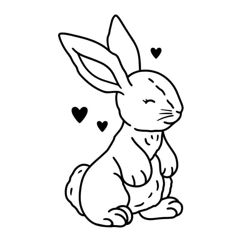 Cute Bunny With Hearts
