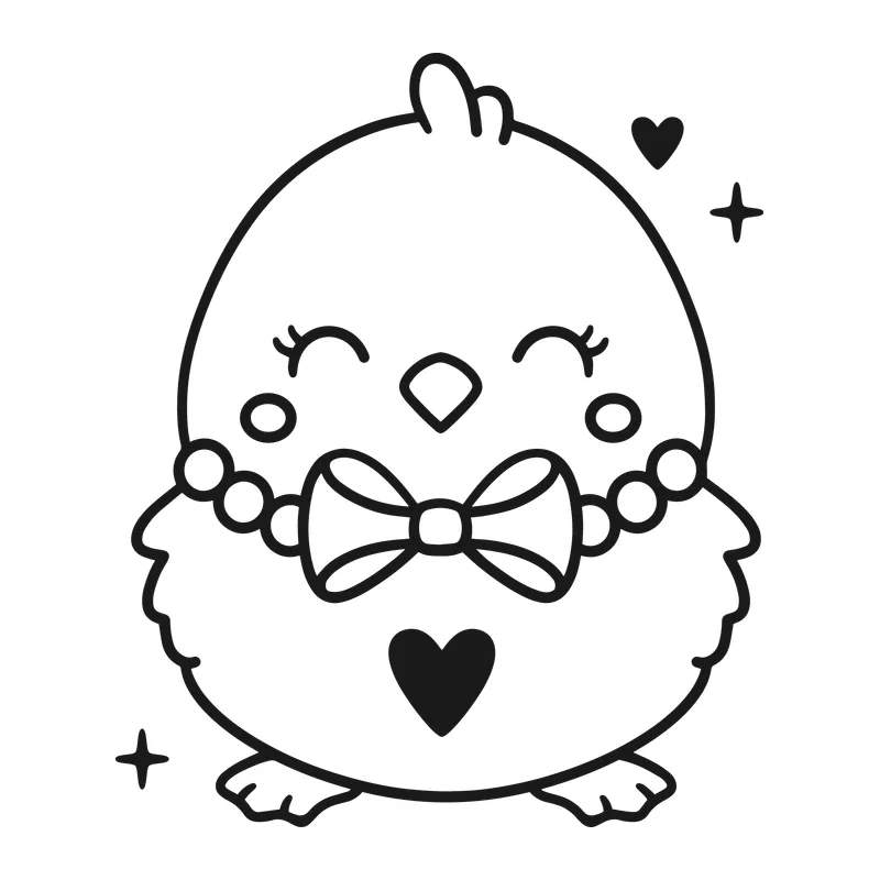 Cute Chick With Bow