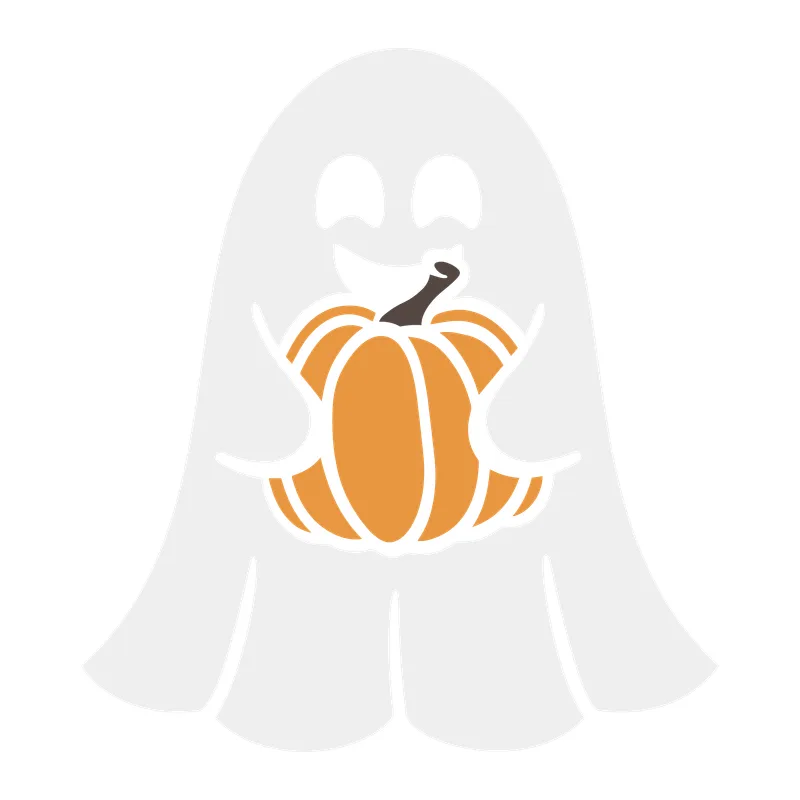 Cute Ghost Hugging Pumpkin