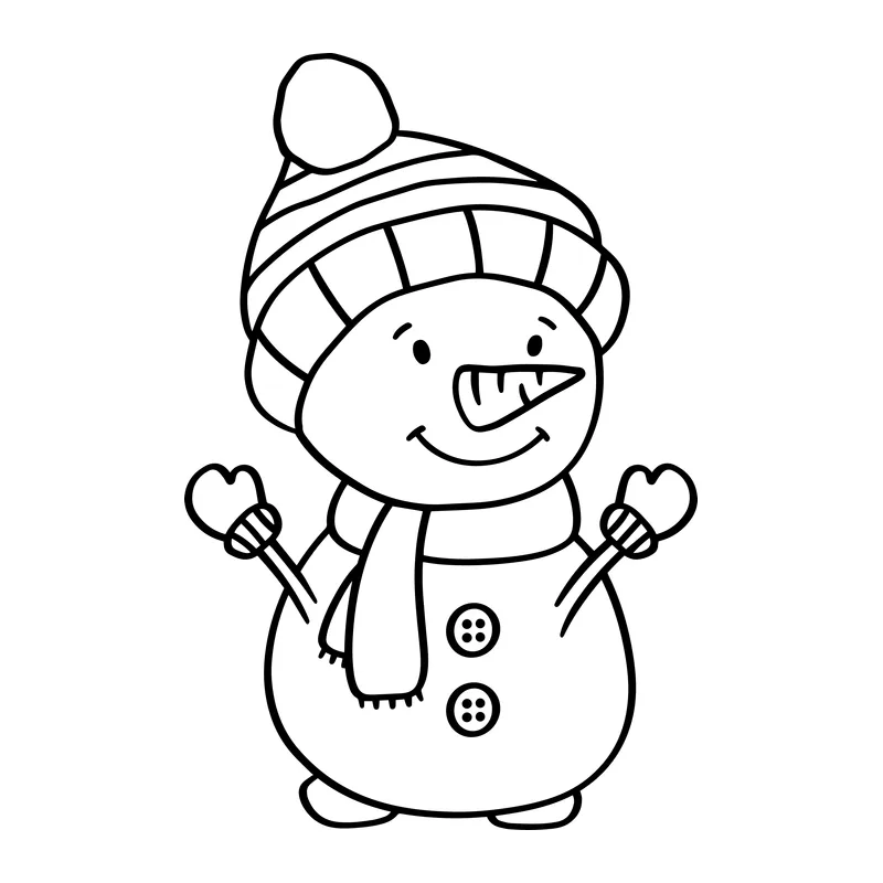 Cute Snowman in Knit Hat