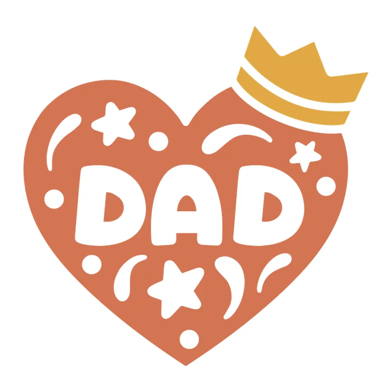 Dad Heart with Crown
