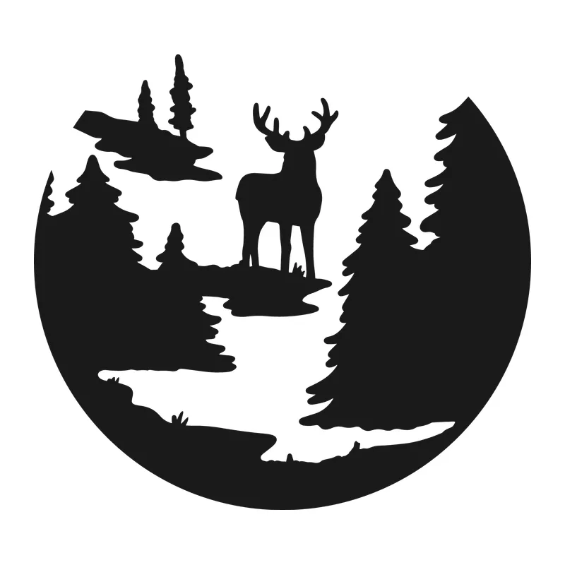 Deer in Forest Scene