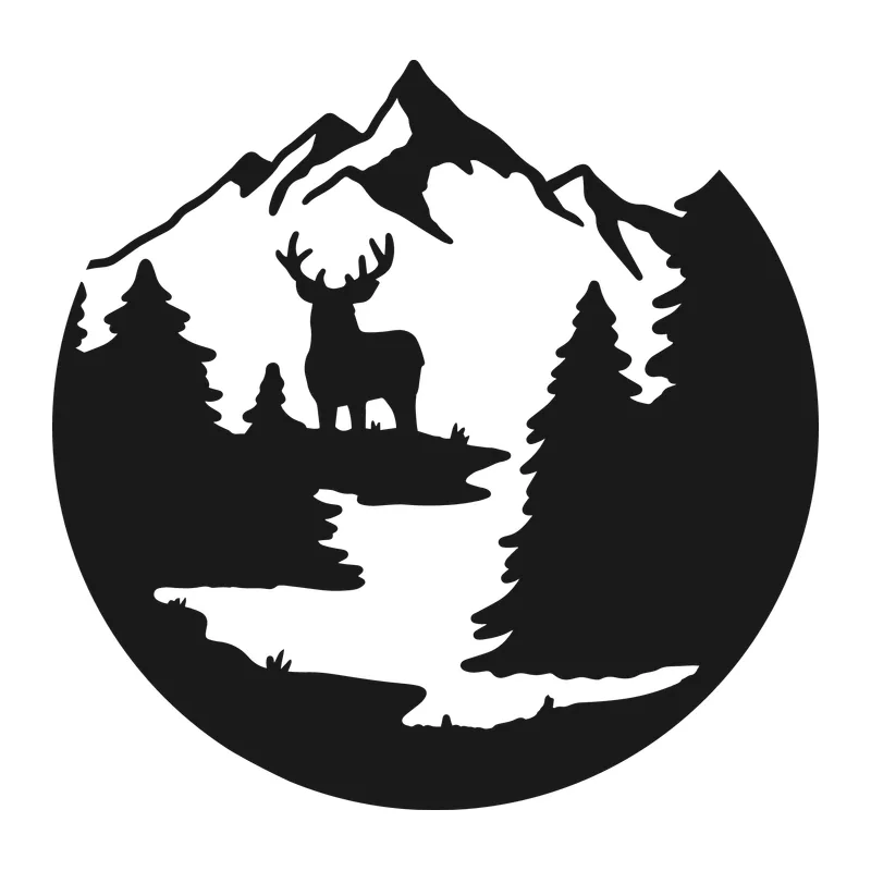 Deer Mountain Forest Scene