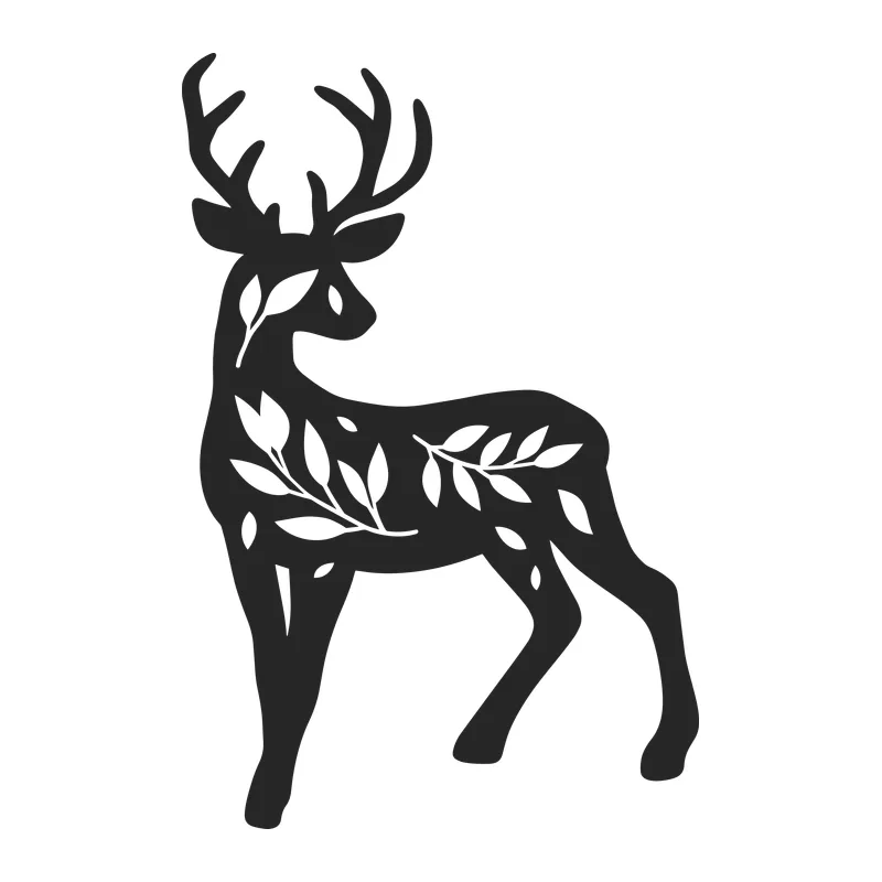 Leafy Deer Silhouette