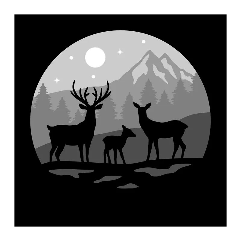 Deer Family Shadowbox