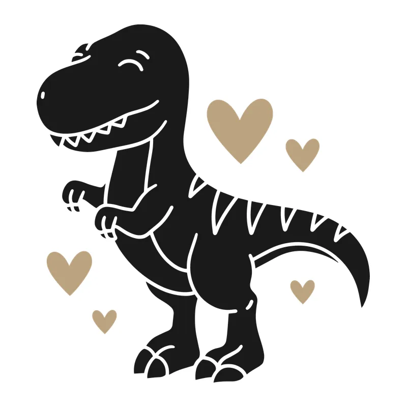 Smiling T-Rex With Hearts