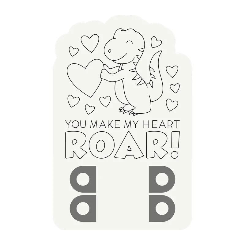 Dinosaur Crayon Holder Coloring Card