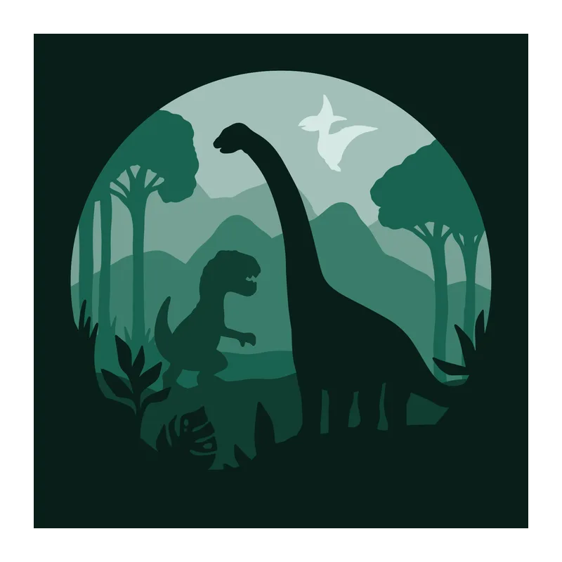 Dinosaur Jungle Shadow Box
