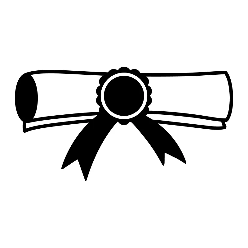 Rolled Diploma With Ribbon