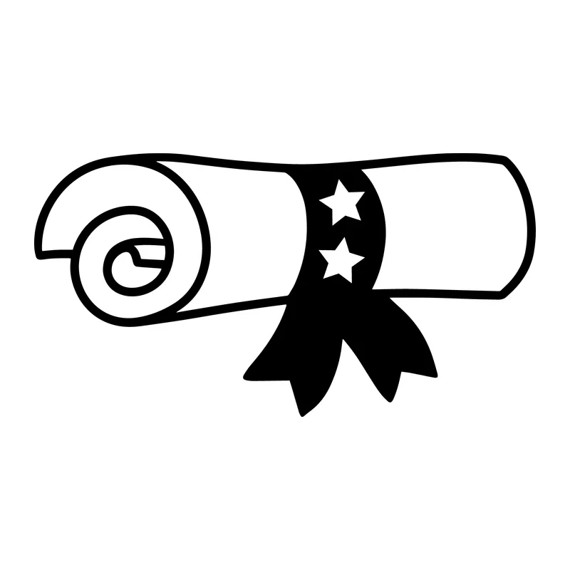 Rolled Diploma With Ribbon