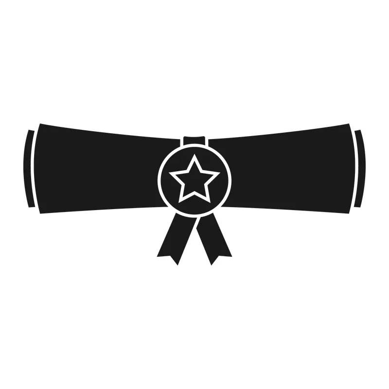 Rolled Diploma With Star Seal