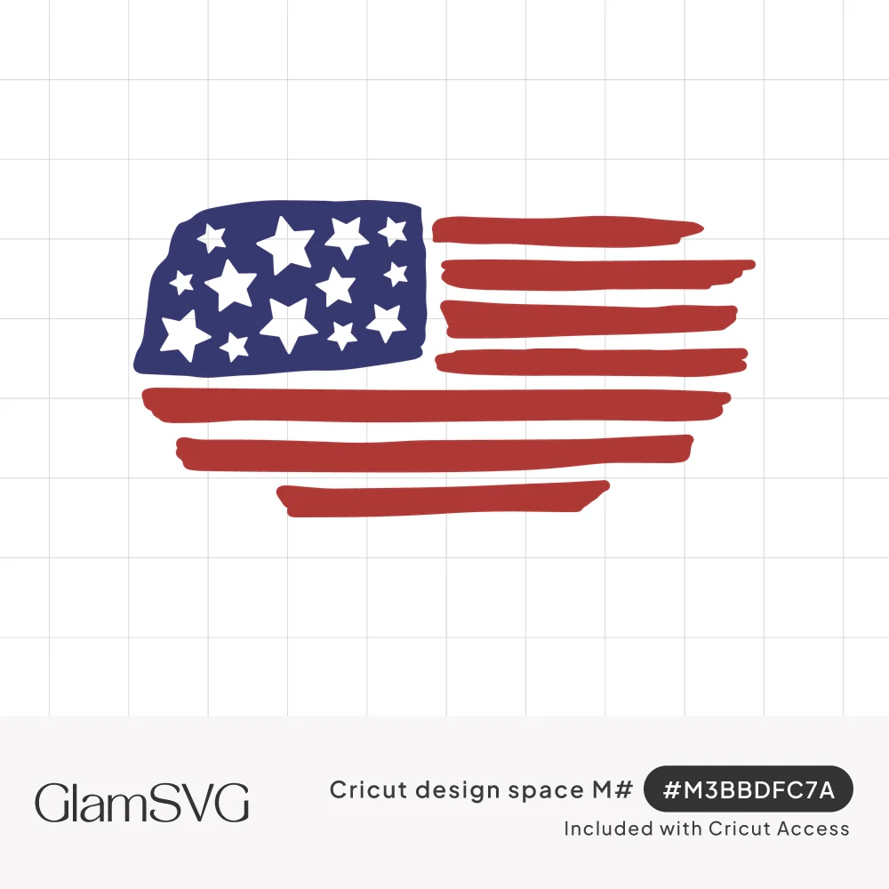 Hand-painted American flag with uneven red brushstroke stripes and a navy field of white stars