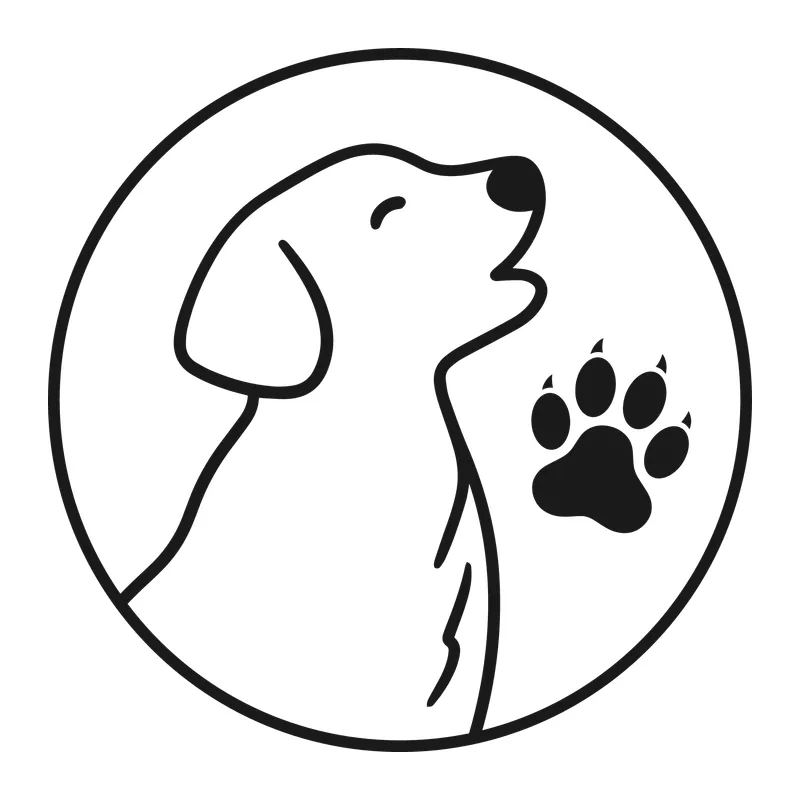 Happy Dog And Paw Print