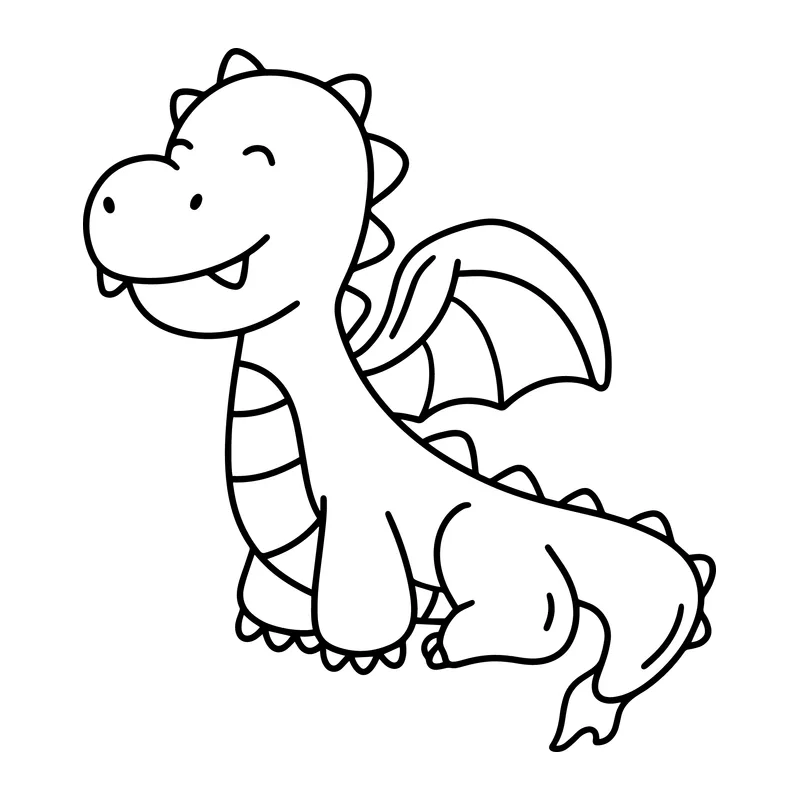 Cute Smiling Baby Dragon