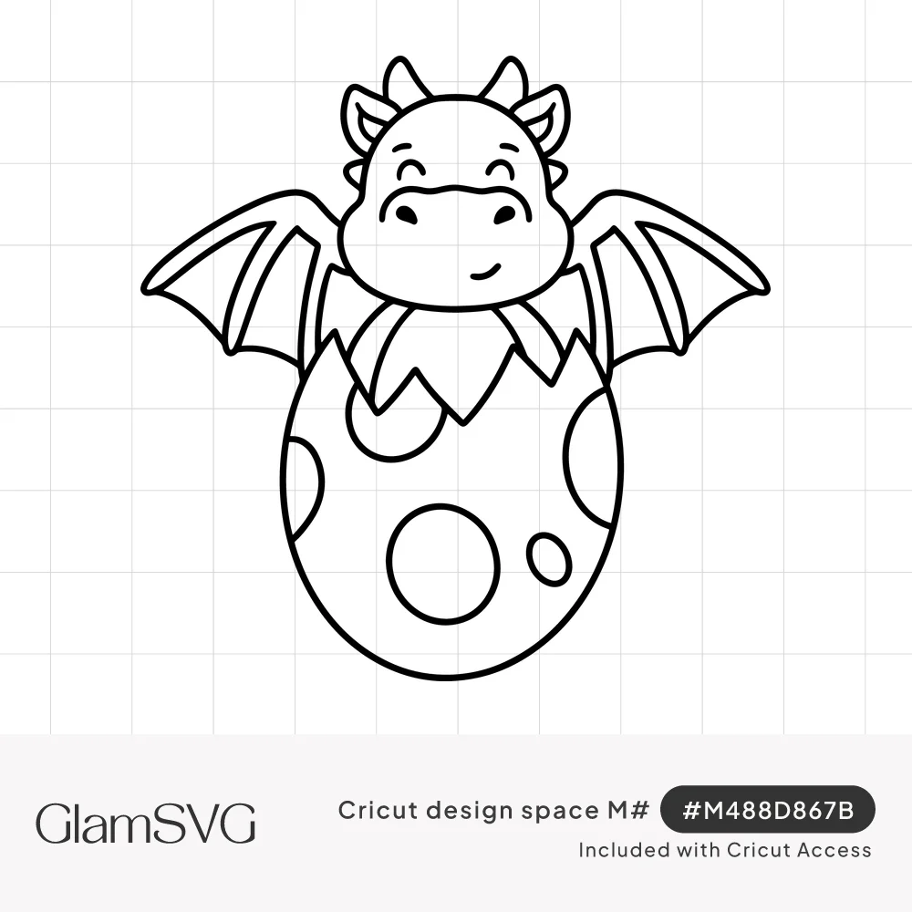 Baby Dragon Hatching Egg SVG for Cricut | GlamSVG