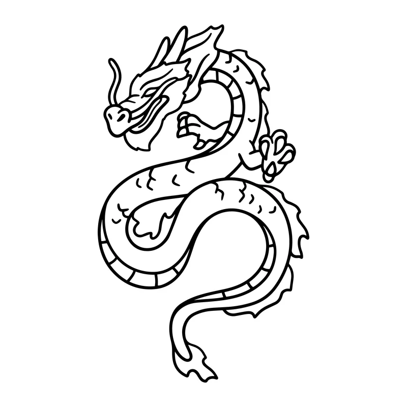 Serpentine Asian Dragon