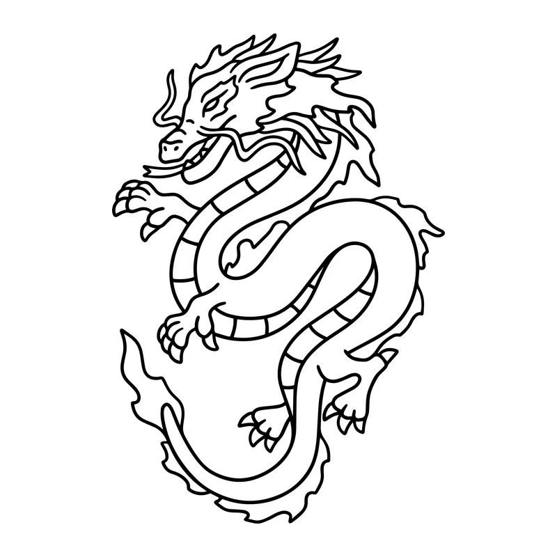 Coiled Eastern Dragon