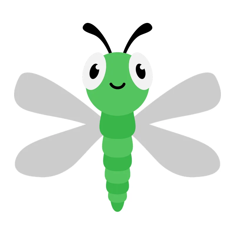 Cute Smiling Dragonfly