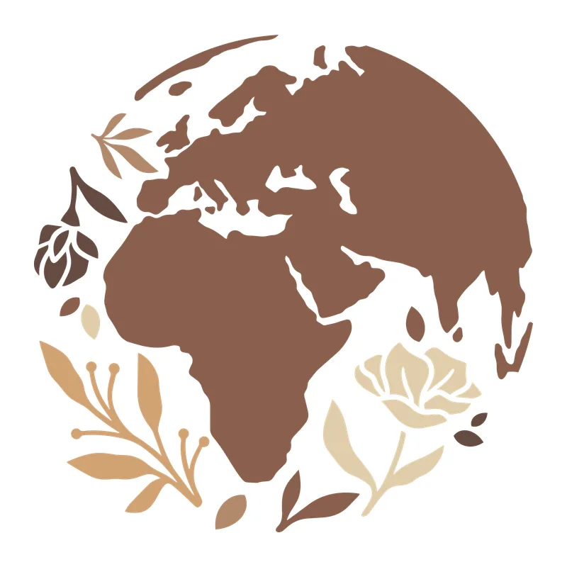 Floral Earth Globe