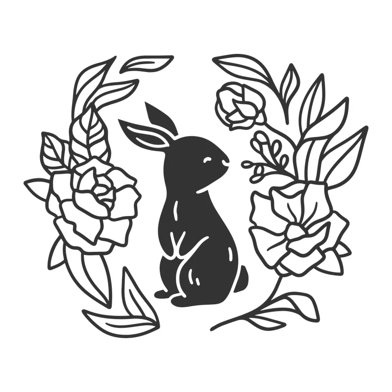 Floral Wreath Easter Bunny