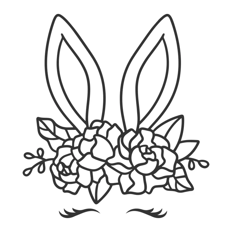 Floral Easter Bunny Face