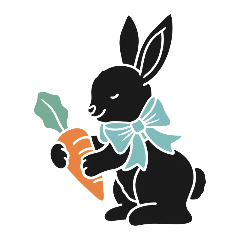 Easter Bunny Holding a Carrot