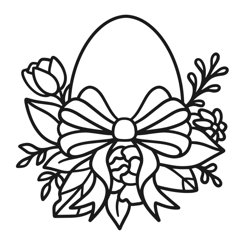 Floral Easter Egg With Bow