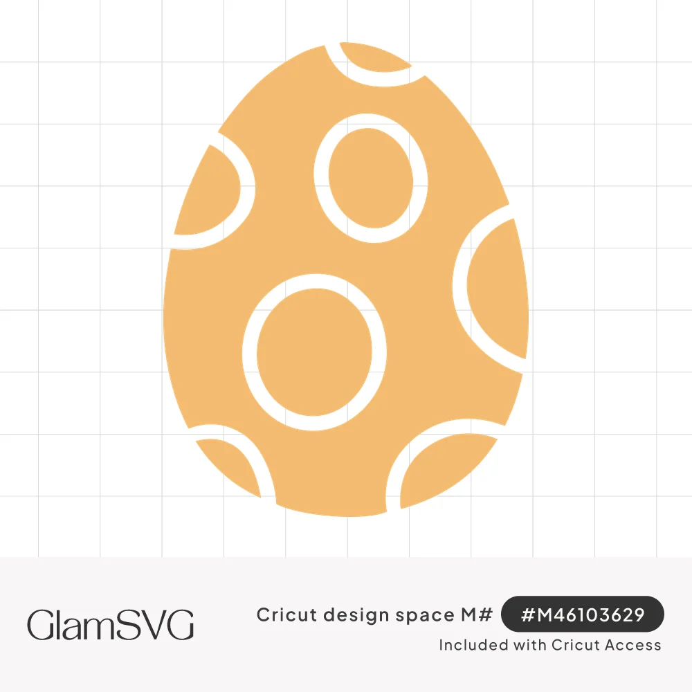 Orange Easter egg silhouette decorated with white outlined circles of different sizes