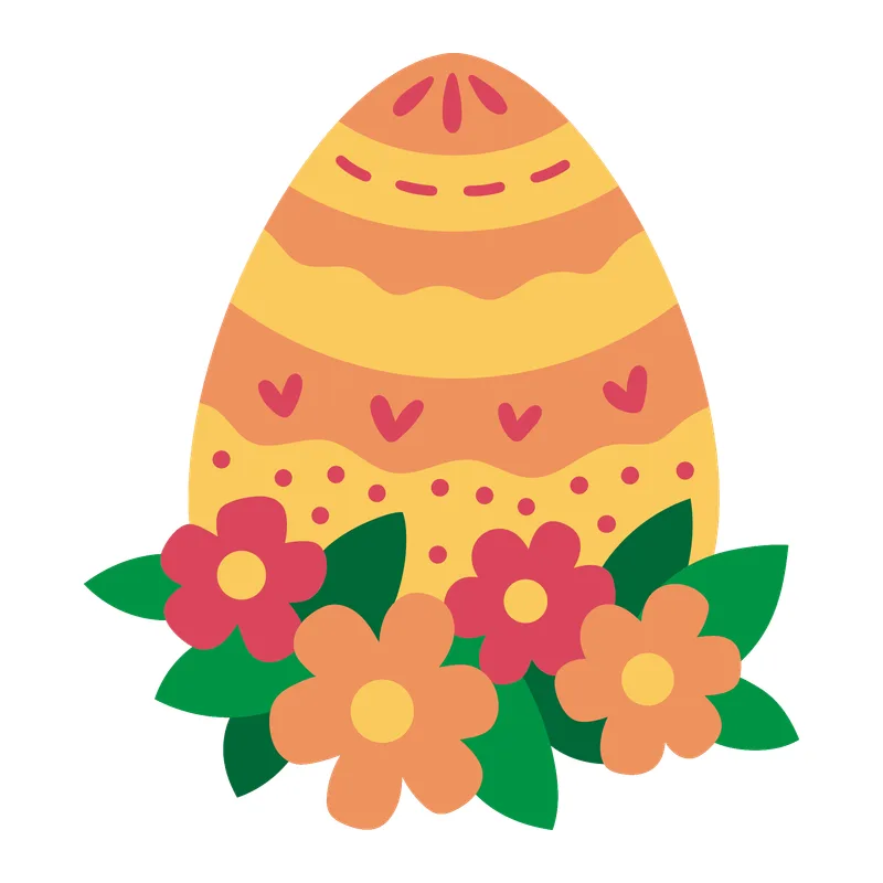 Easter Egg and Flowers