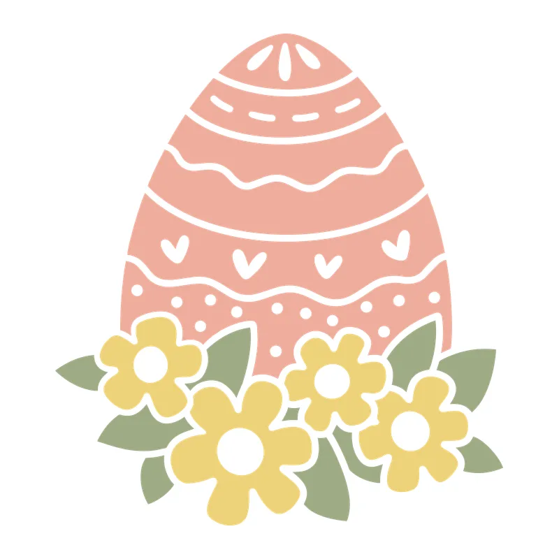 Easter Egg and Flowers
