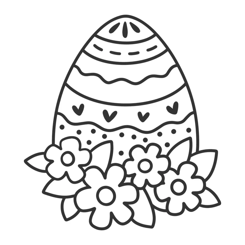 Easter Egg and Flowers