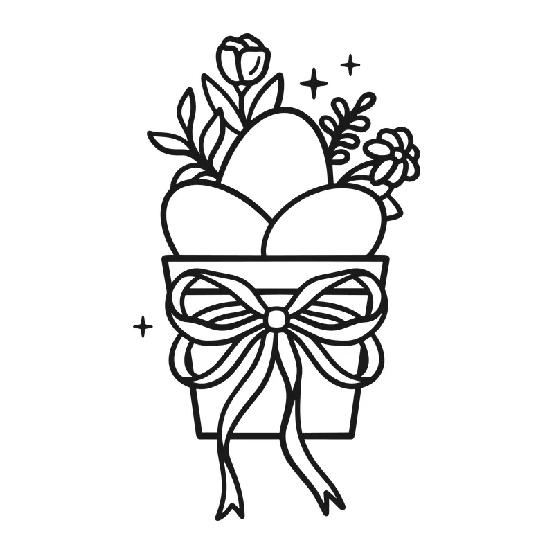 Easter Eggs in a Flower Pot