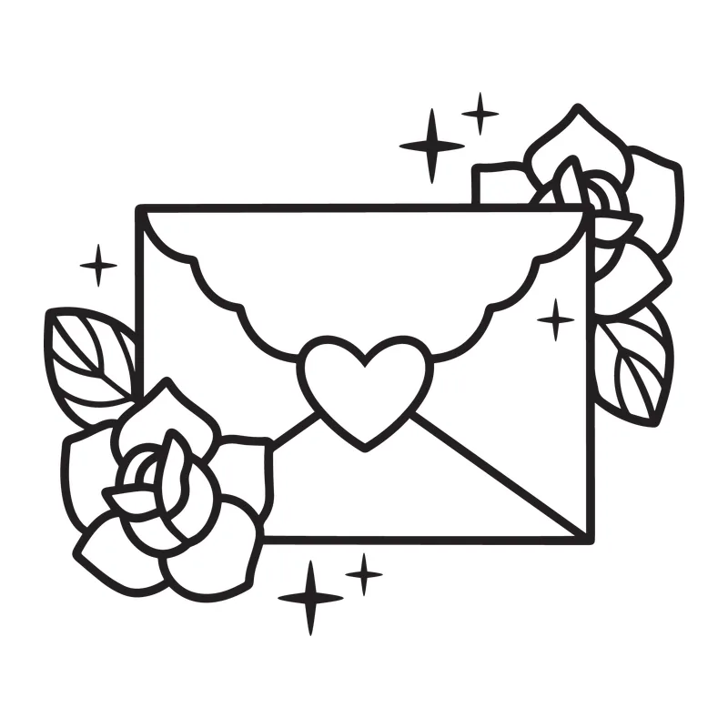 Love Letter Envelope With Roses