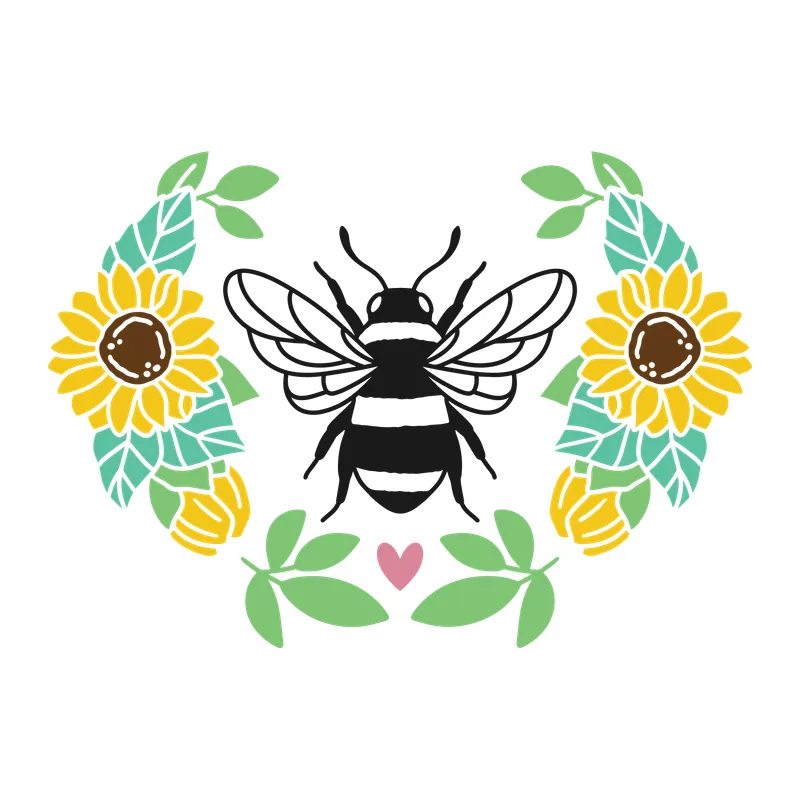 Sunflower Bee Wreath