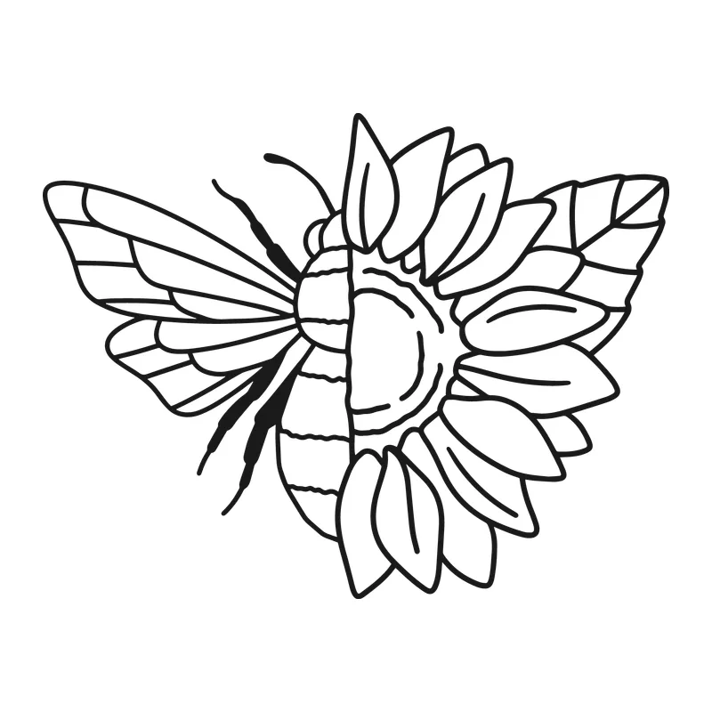 Half Bee Half Sunflower