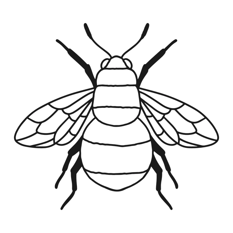 Farmhouse Bumble Bee Outline