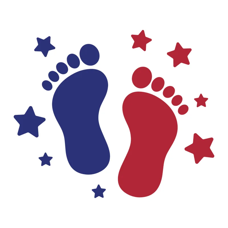 Patriotic Baby Footprints