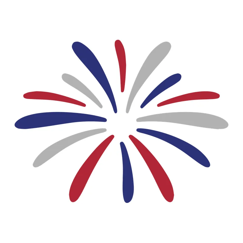 Patriotic Fireworks Burst
