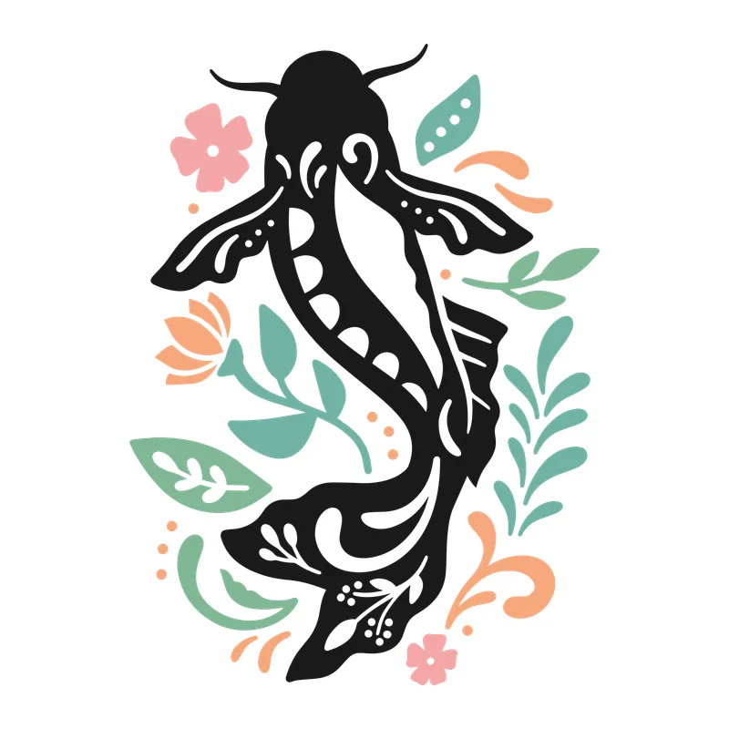 Floral Koi Fish